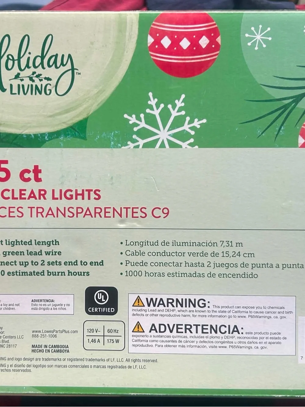 Green C9 Clear String Lights - 25 Count